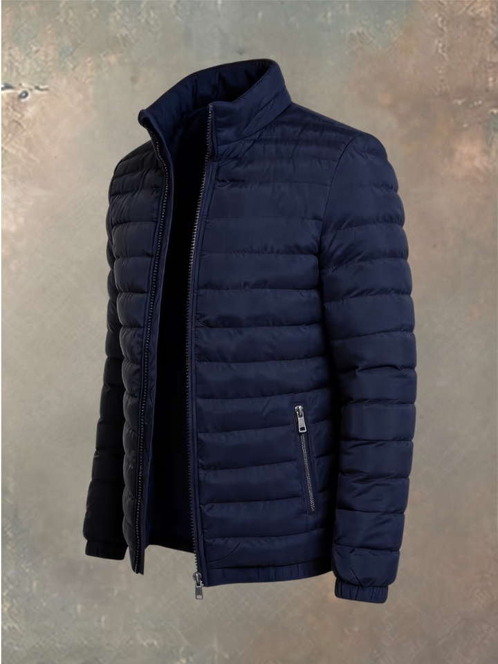 Men's Sporty Puffer Jacket with Stand-Up Collar 2