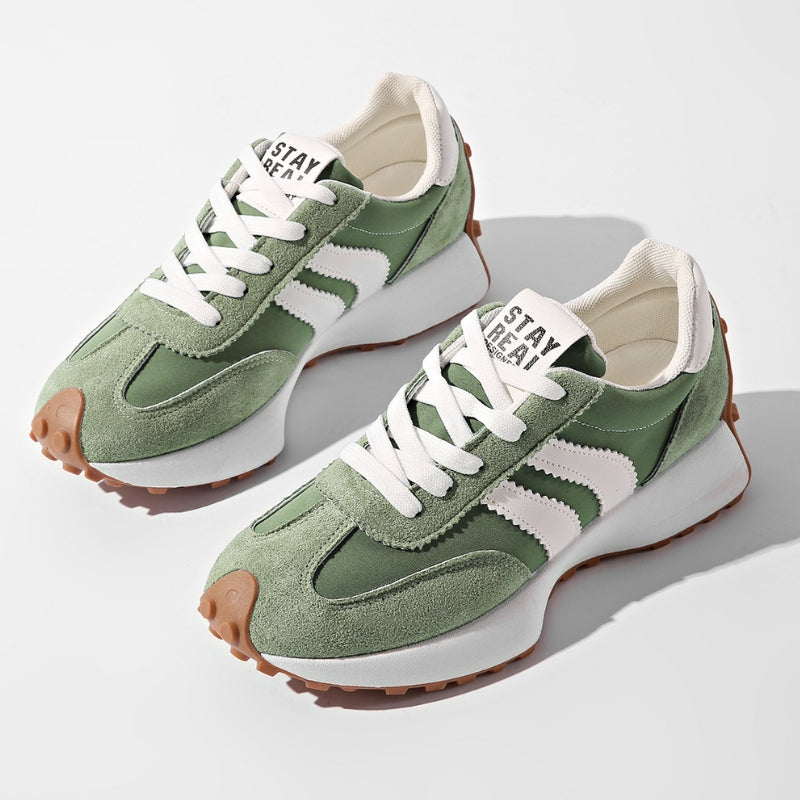 Women's Retro Platform Running Sneakers in Suede for Street Style 1