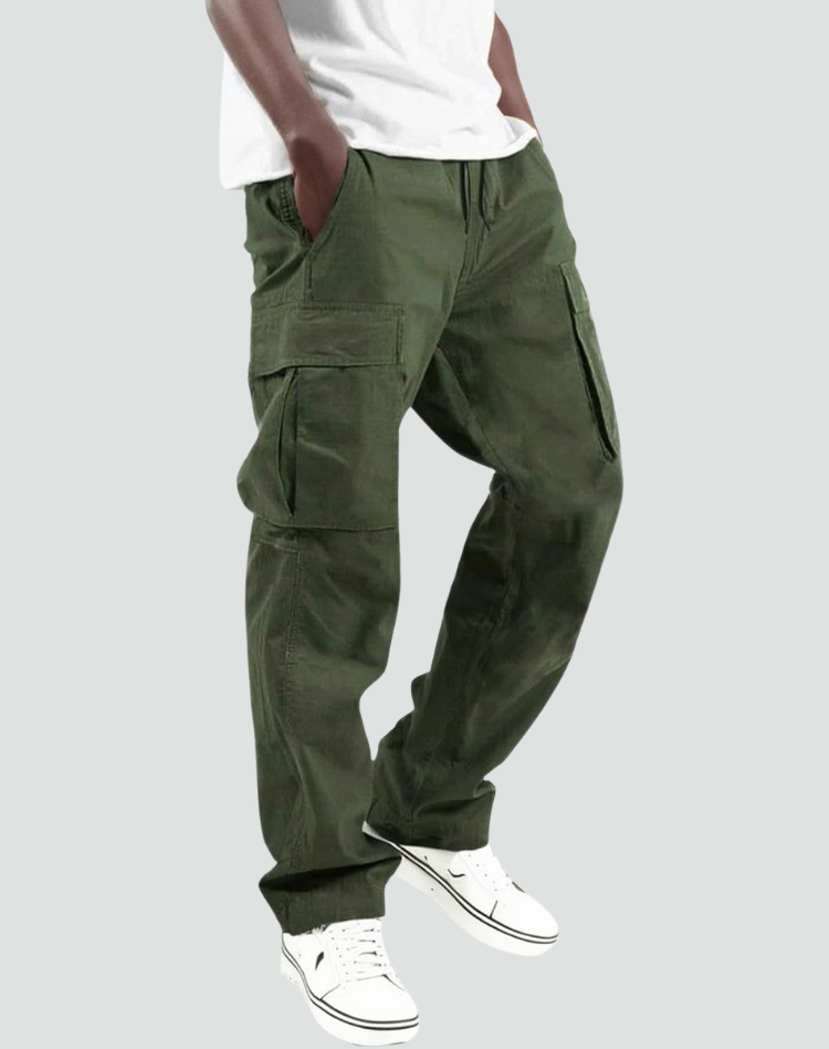 Men's Multi-Pocket Cargo Pants with Adjustable Waist 1