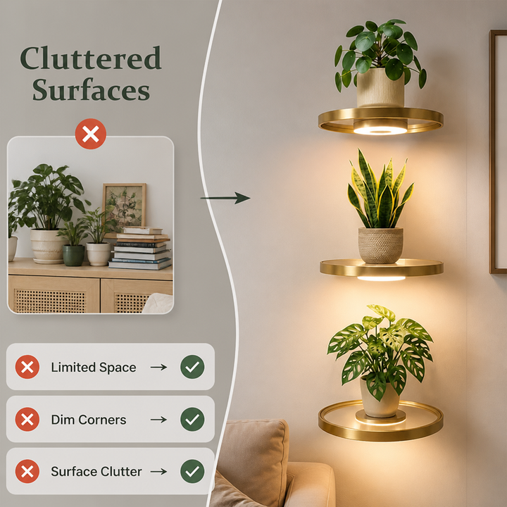 Glow Wall Shelf – Floating LED Display for a Cozy Clutter-Free Look 2