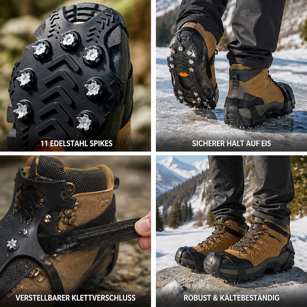 11-Spike Stainless Steel Ice Cleats for Shoes and Boots (Pair) 2