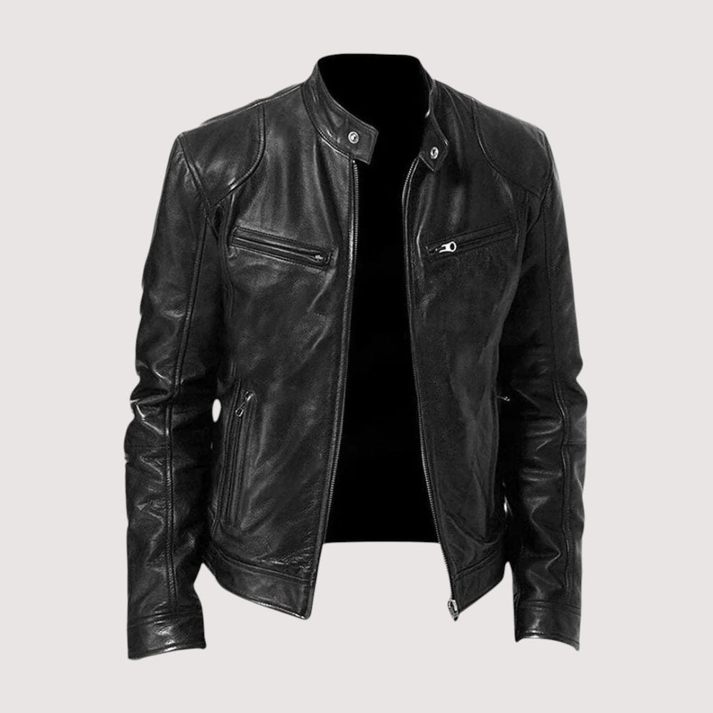 Men's Classic Leather Jacket in a Sleek, Modern Biker Style 2