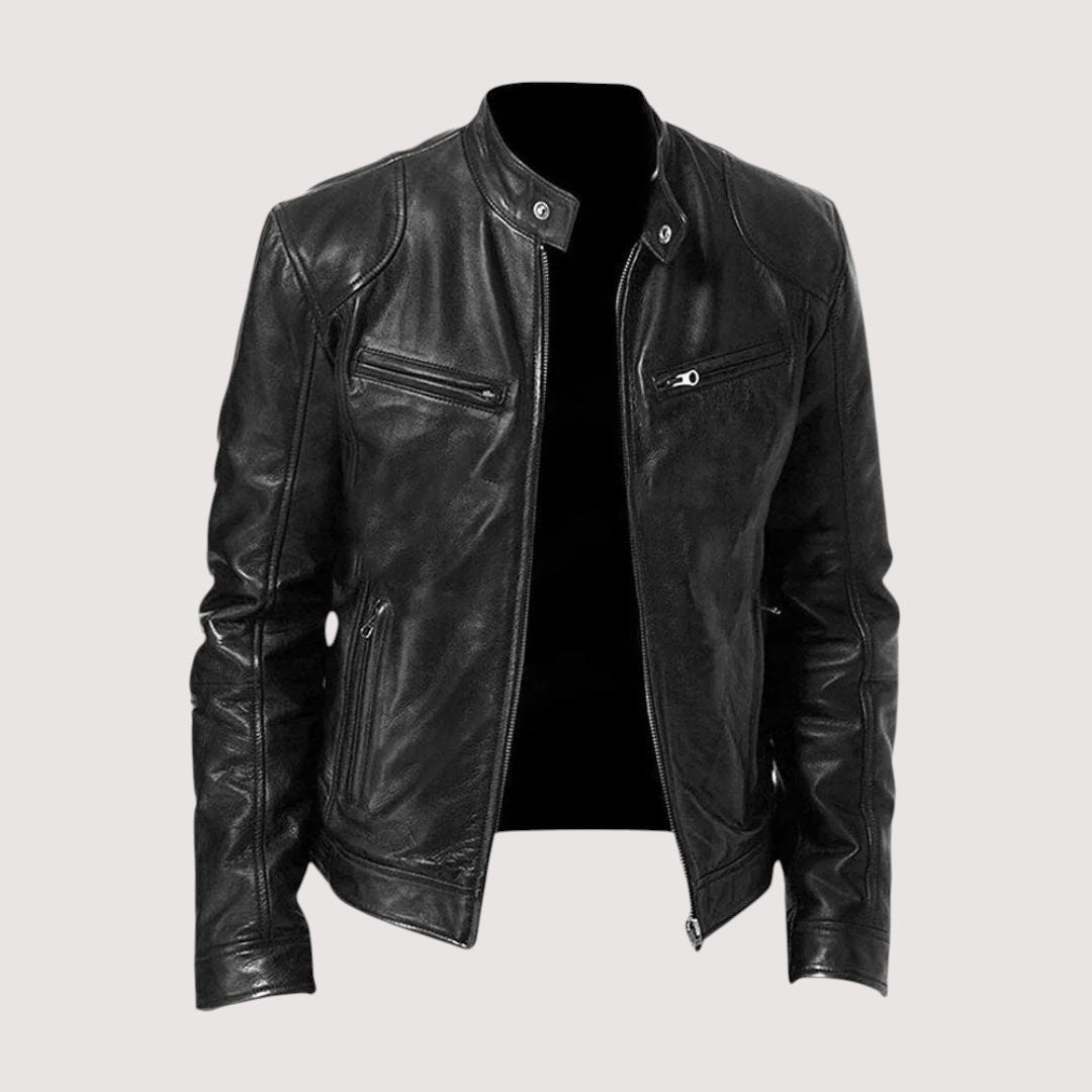 Men's Classic Leather Jacket in a Sleek, Modern Biker Style 2