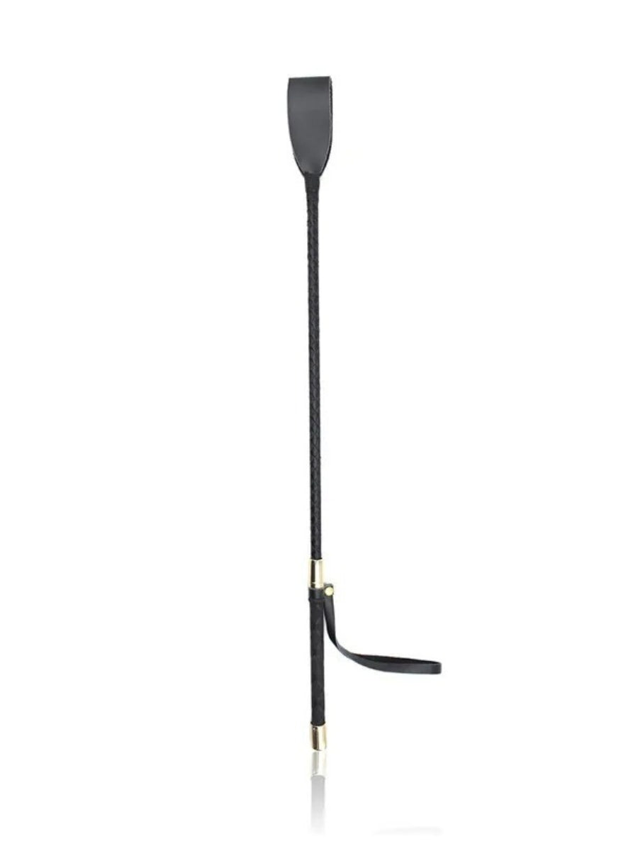 Faux Leather Whip with Gold Hardware, Lightweight and Flexible, 30cm 4