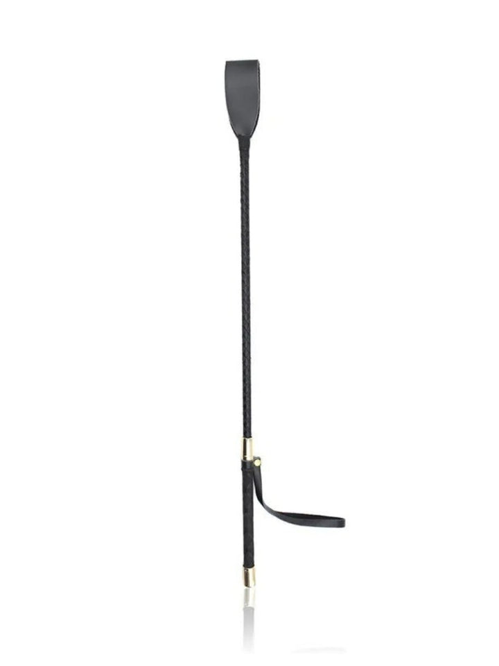 Faux Leather Whip with Gold Hardware, Lightweight and Flexible, 30cm 4