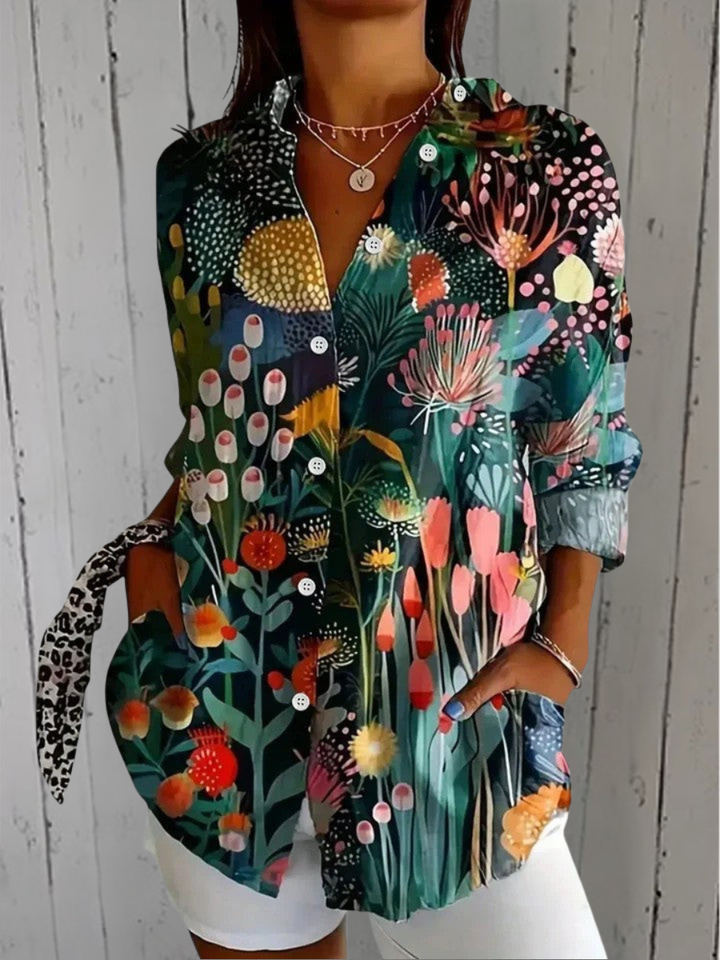 Anica Blouse with Artistic Print Pattern 3