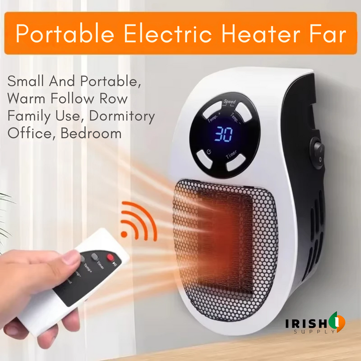 Compact Ceramic Space Heater with Remote, Quiet and Energy Efficient 2