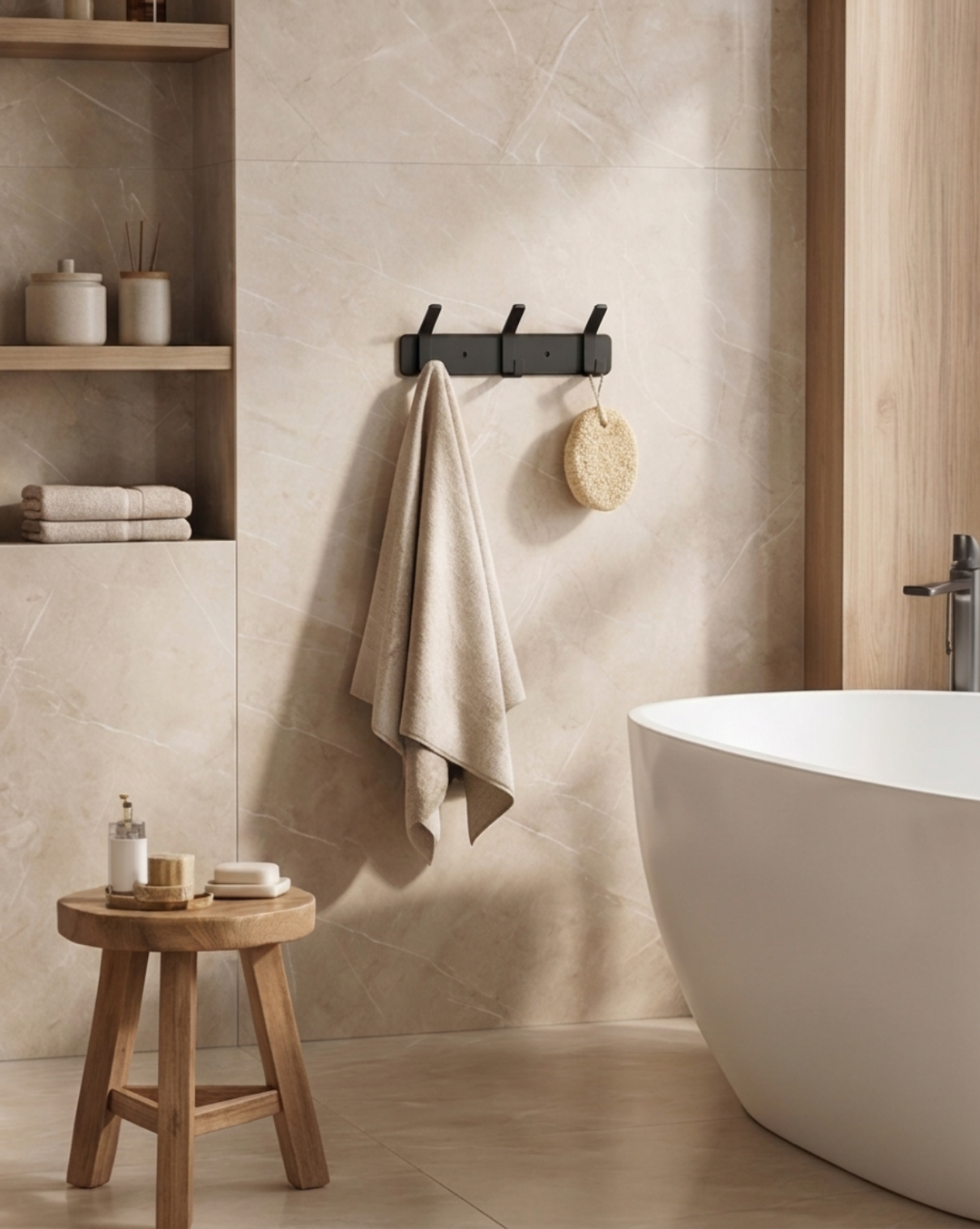 Aluminum Wall Hooks – 3, 4, 5 or 6 Hooks | Bathroom Towel Rack 4
