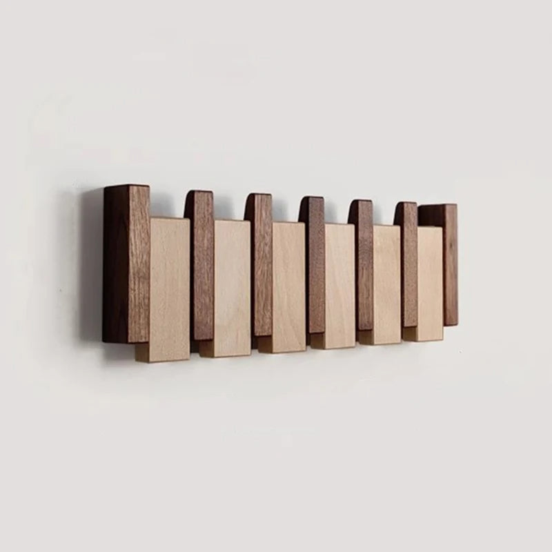 Wooden Wall Coat Rack – Foldable Hooks with Minimalist Design 3