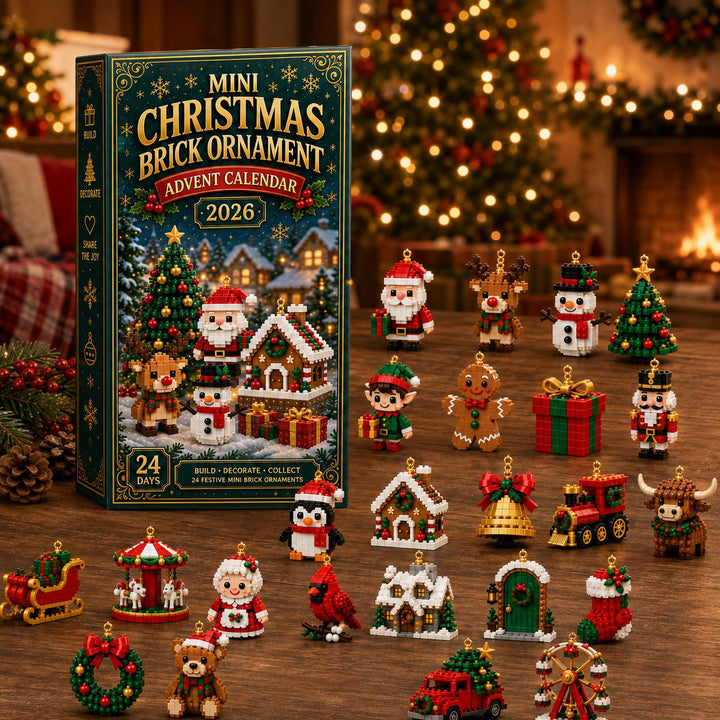 Mini Brick Advent Calendar with 24 Christmas Building Sets to Build & Hang 10