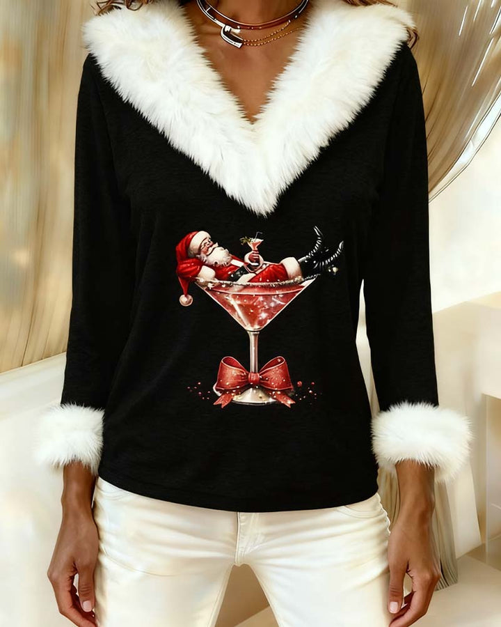 Plush Christmas Print Long Sleeve Top 9