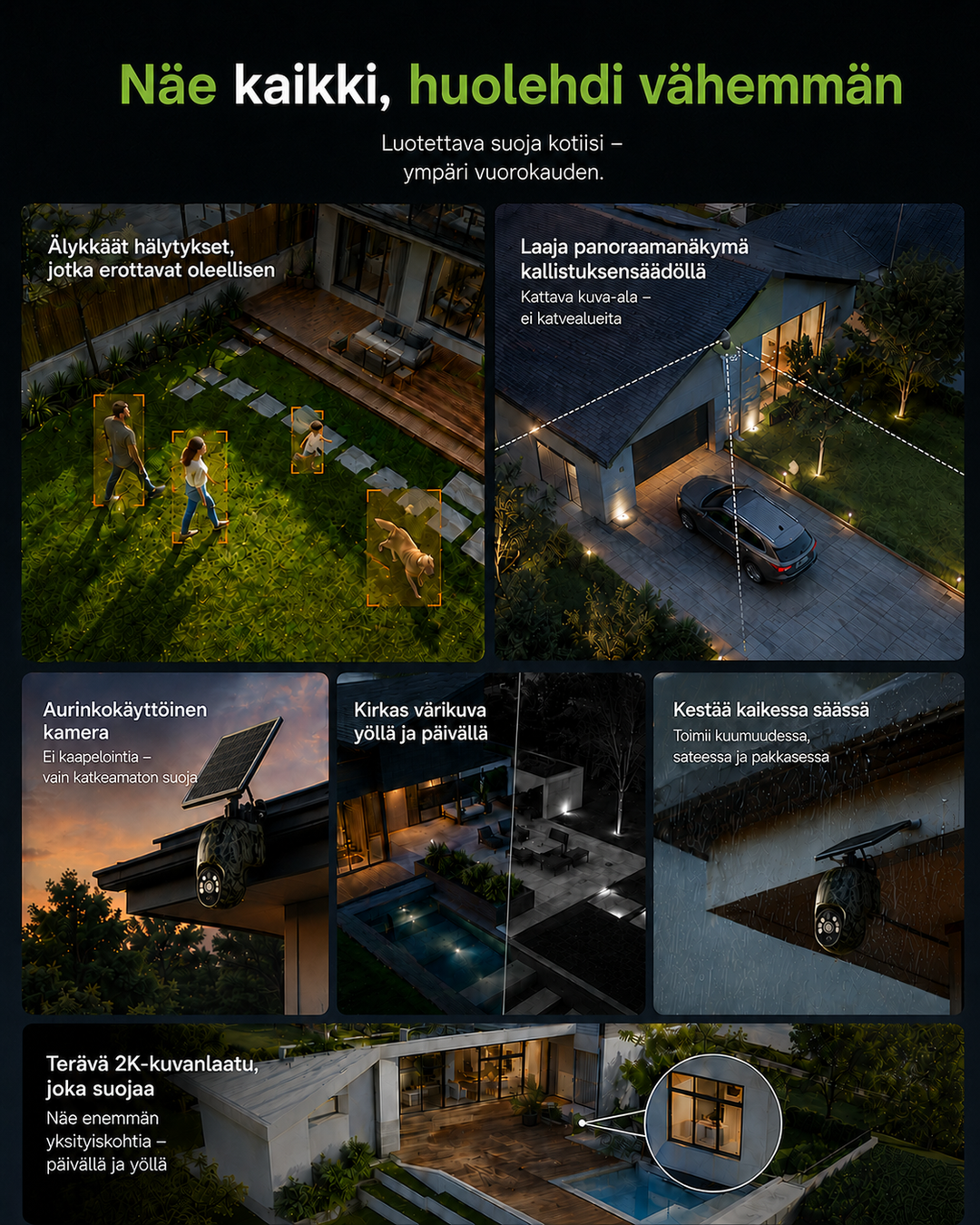 Solar-Powered Wireless Security Camera with 4G LTE or Wi-Fi, 2K, PTZ, Night Vision 4