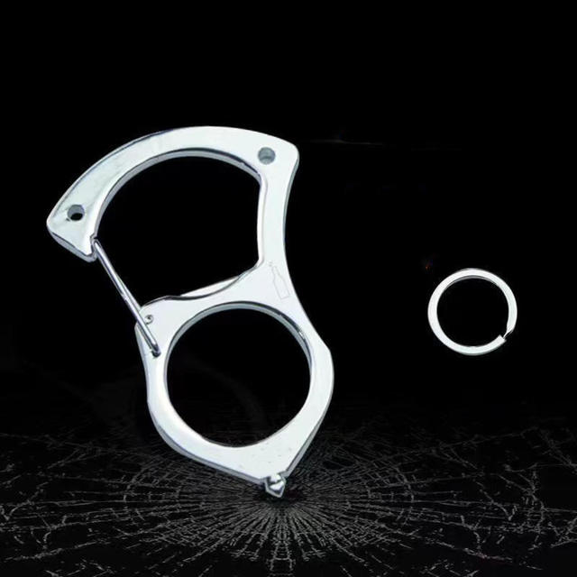 Stainless Steel Car Key Fob Organizer with Carabiner - Keychain Self-Defense Tool 4