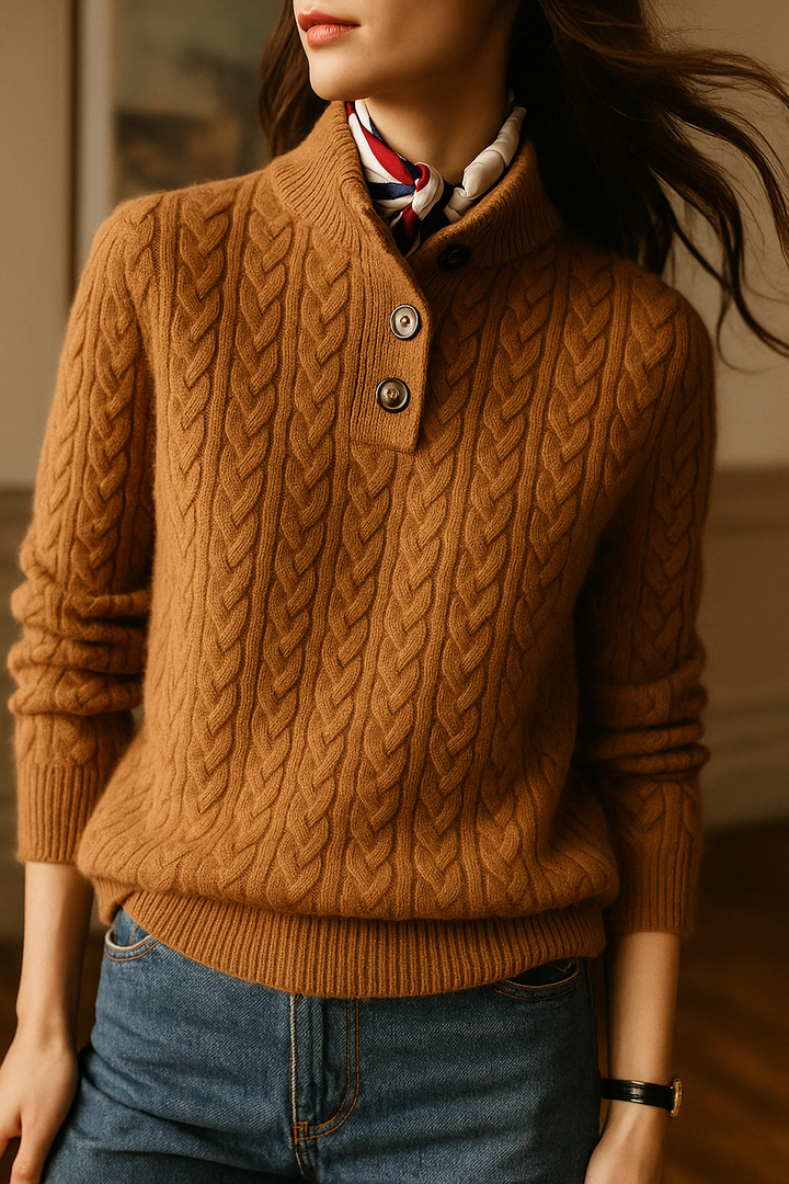 Arden Button-Up Cashmere Sweater 3