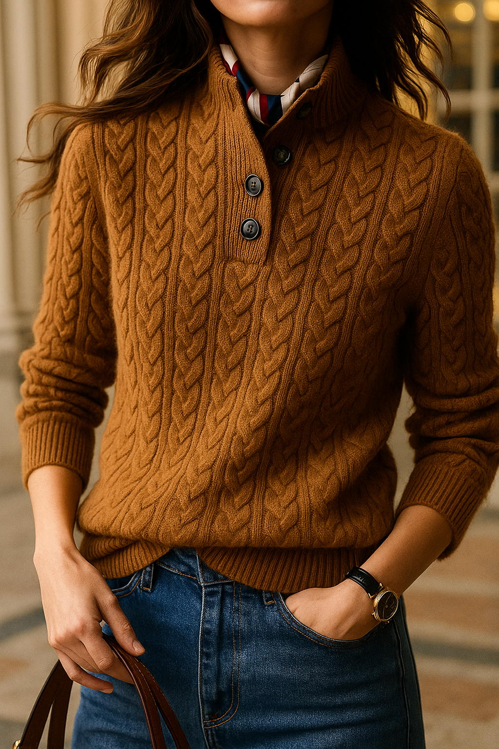 Arden Button-Up Cashmere Sweater 2