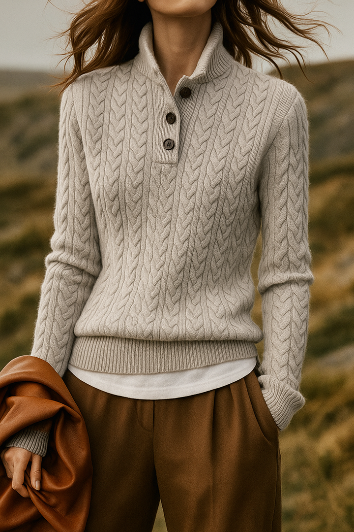 Arden Button-Up Cashmere Sweater 13
