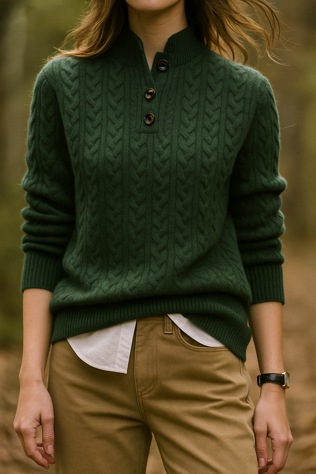 Arden Button-Up Cashmere Sweater 6