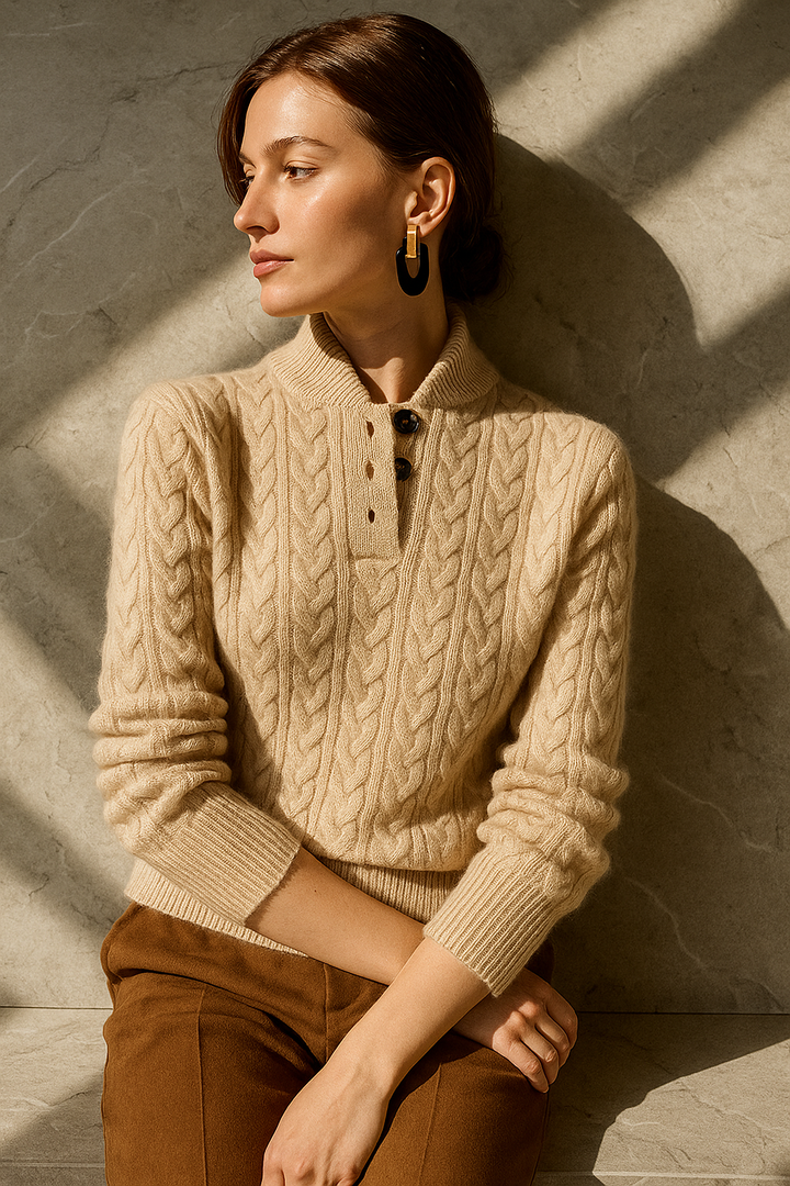 Arden Button-Up Cashmere Sweater 12