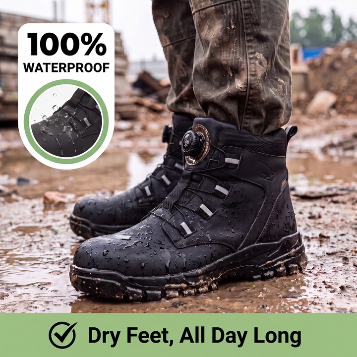 Waterproof Work Boots with Twist Closure and Steel Toe, Women and Men 5