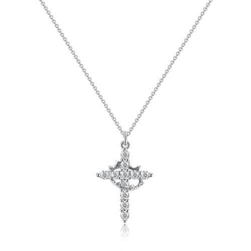 Crown and Cross Pendant Necklace for Women - Faith Jewelry Gift 6