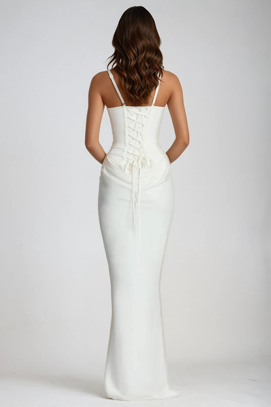 Square Neck Ruched Stretch Maxi Dress 3