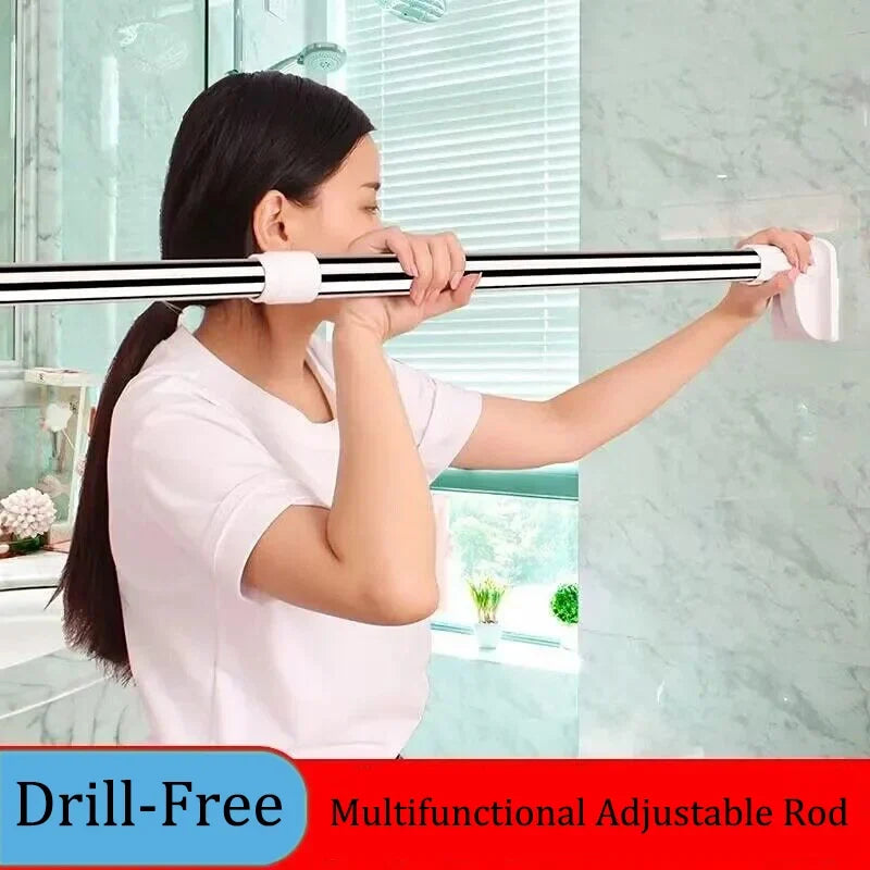 Drill-Free Adjustable Tension Rod for Curtains, Showers and Closets 6