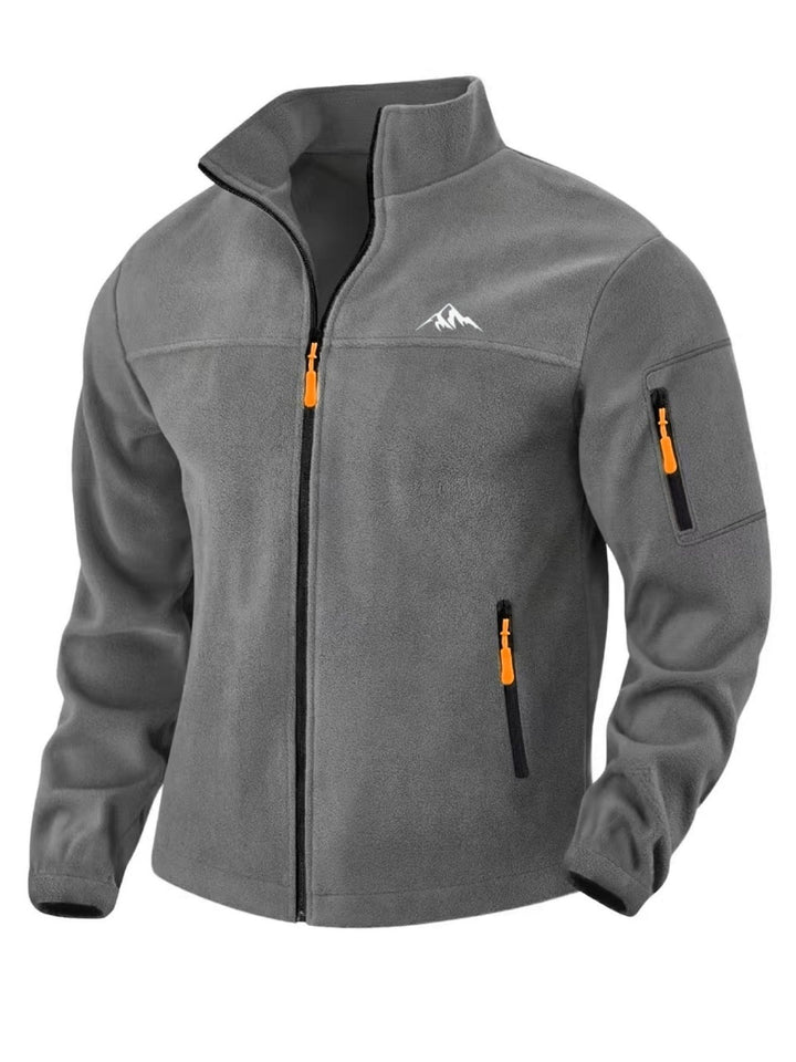 Men's Full-Zip Fleece Jacket with Stand Collar - Windproof, Stretch Fit 6