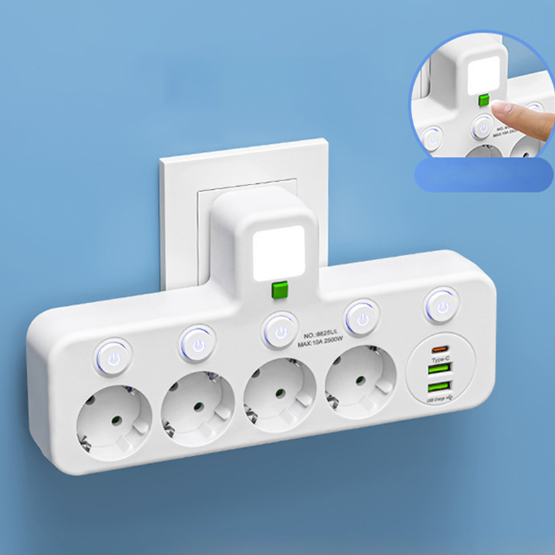 Power Strip with USB and Switches | Multi-Outlet Surge Protector 2500W 1