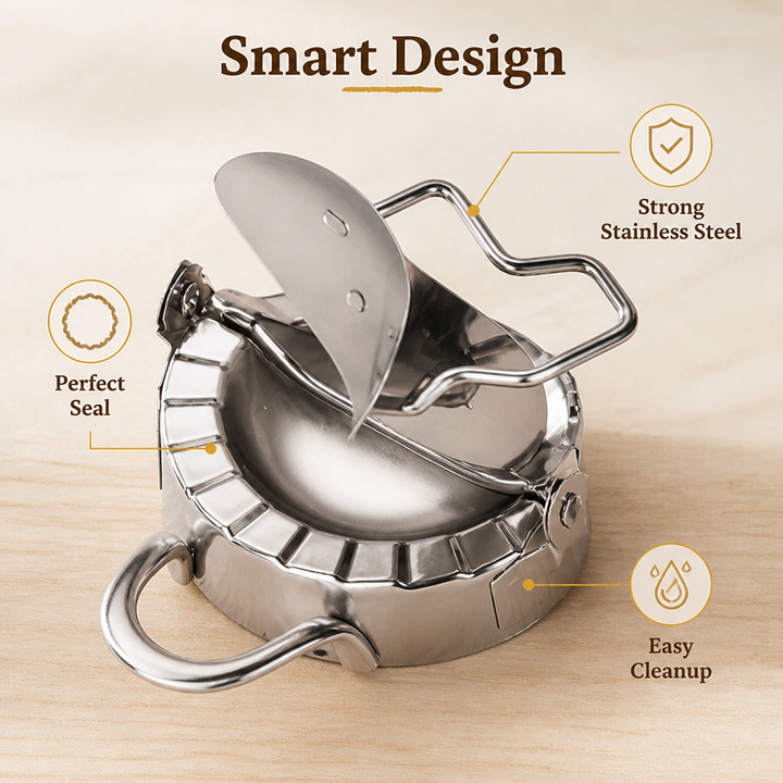 Stainless Steel Dumpling Mold and Dough Cutter Set, 2 Pieces 3