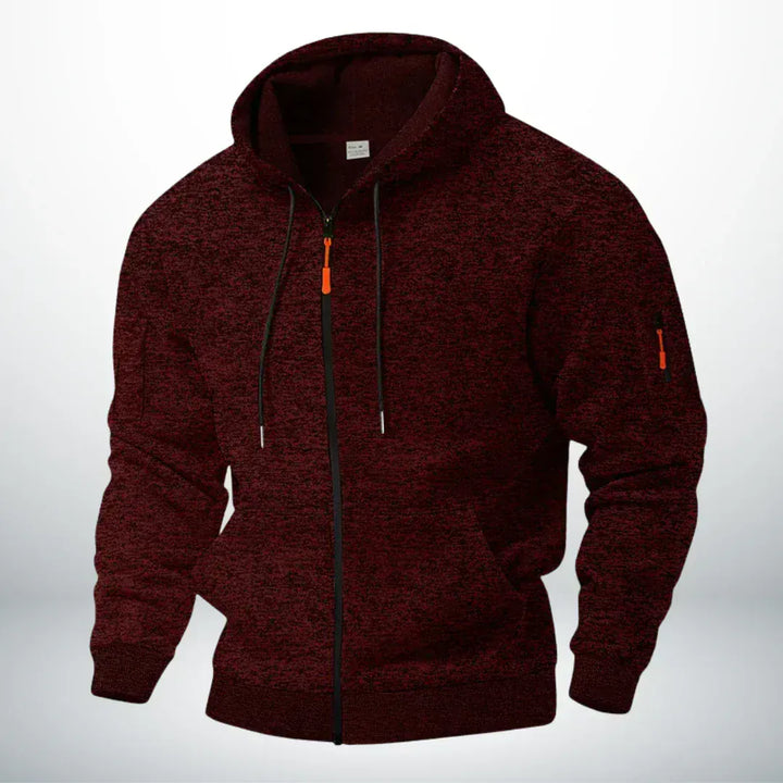 Men's Zip-Up Hoodie with Hood and Zippered Sleeve Pocket 2