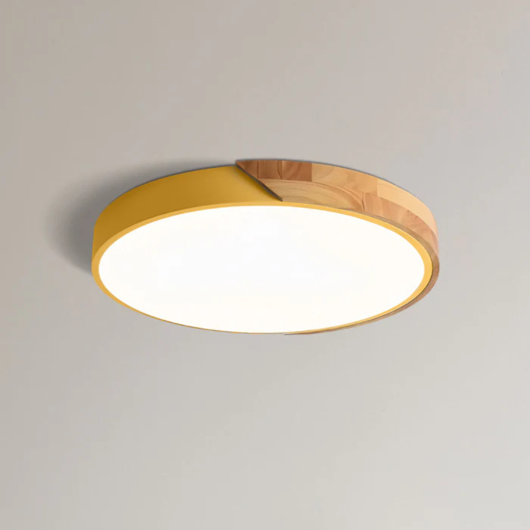 Scandinavian Wooden LED Ceiling Light, Round Flush Mount Lamp 14
