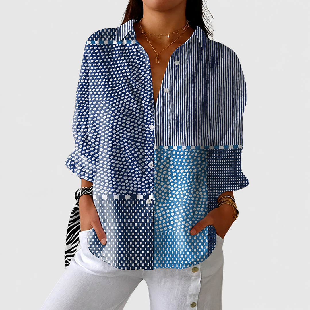 Vibrant Print Lightweight Flowy Blouse for Women 1