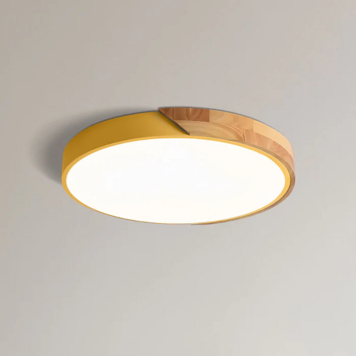 Delos Scandi Wood Ceiling Light | Natural LED Design Lamp 18