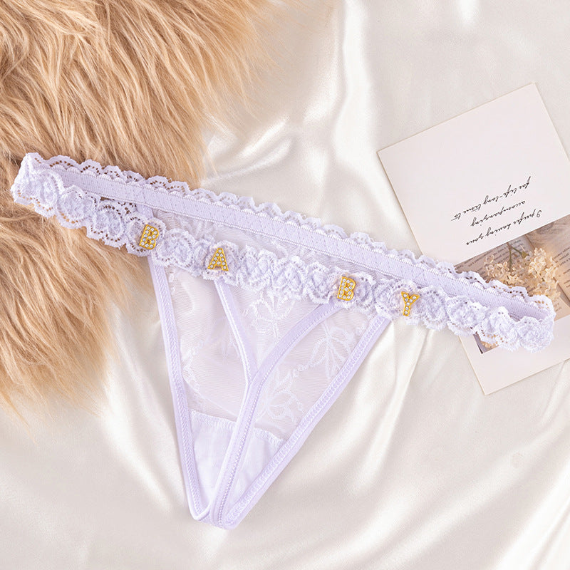 LaceFlair Custom Name Lace Lingerie with Crystal Letters 7