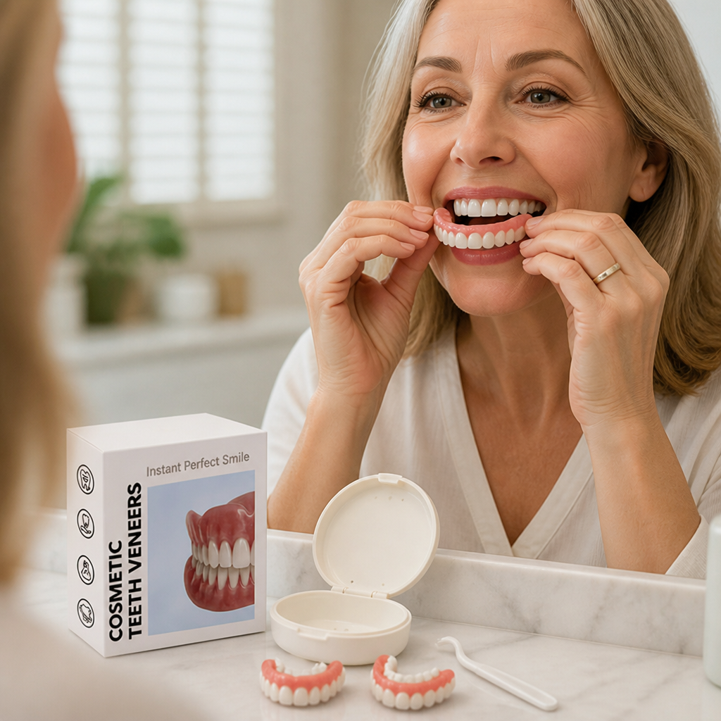 Flexible Fit Denture Set with Easy-Install Kit, Upper and Lower 3