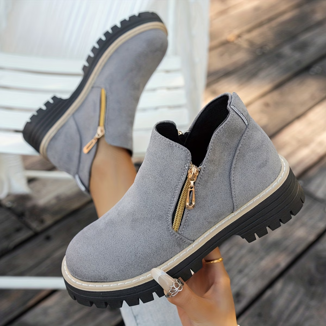 Stylish Ankle Boots with Double Zipper Detail 2