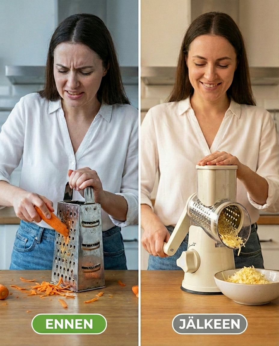 3-in-1 Rotary Vegetable Chopper with Suction Base and Interchangeable Drums 3