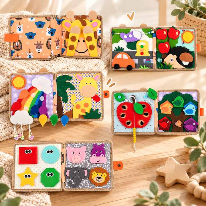 Montessori Felt Busy Board Activity Book for Toddlers, Travel Size 14