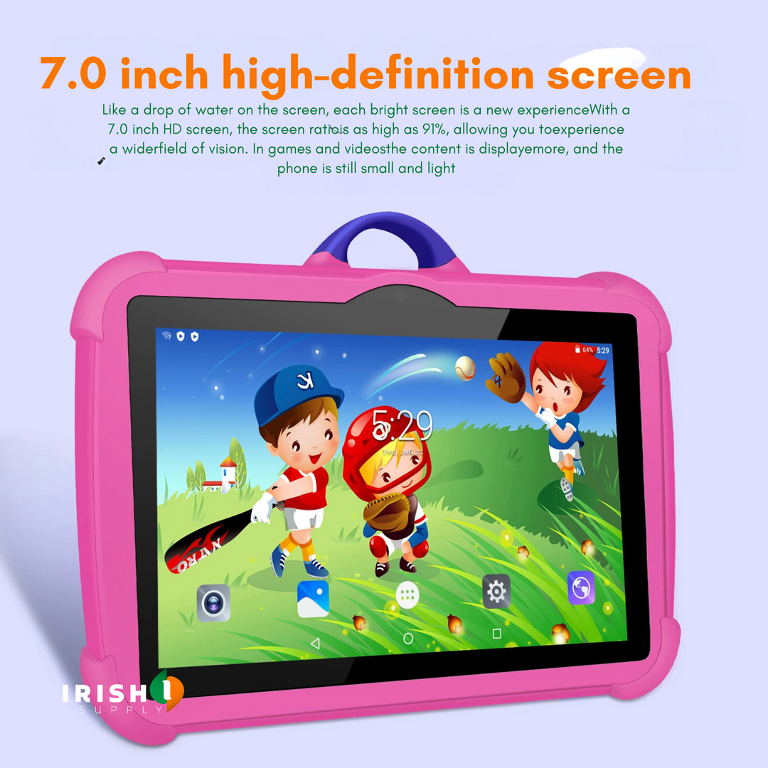 Kids Tablet with Password-Locked Kids Mode, 5G WiFi, Silicone Case 7