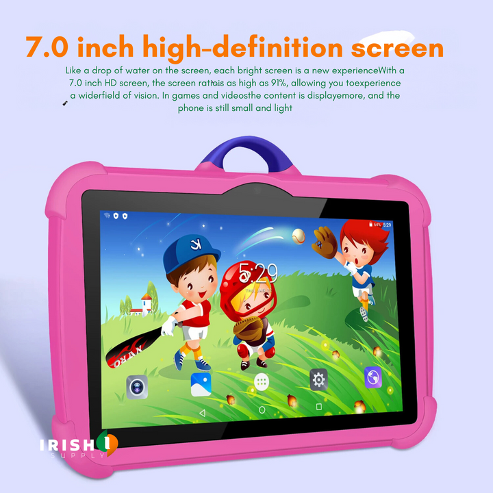 Kids Tablet with Password-Locked Kids Mode, 5G WiFi, Silicone Case 7