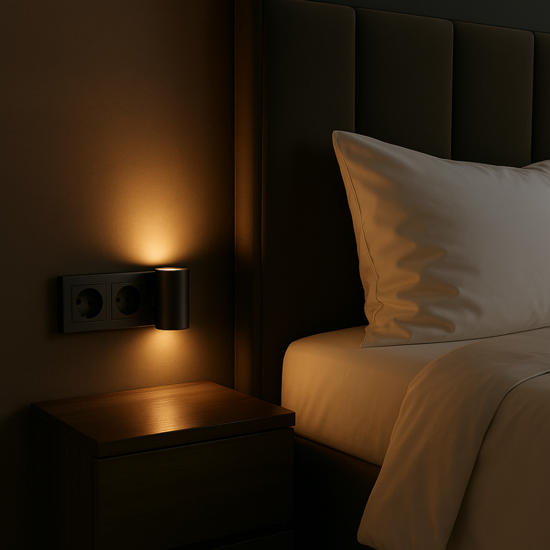 Luxury Plug-In Ambient Night Light with Dusk-to-Dawn Sensor, Dimmable Warm LED 2