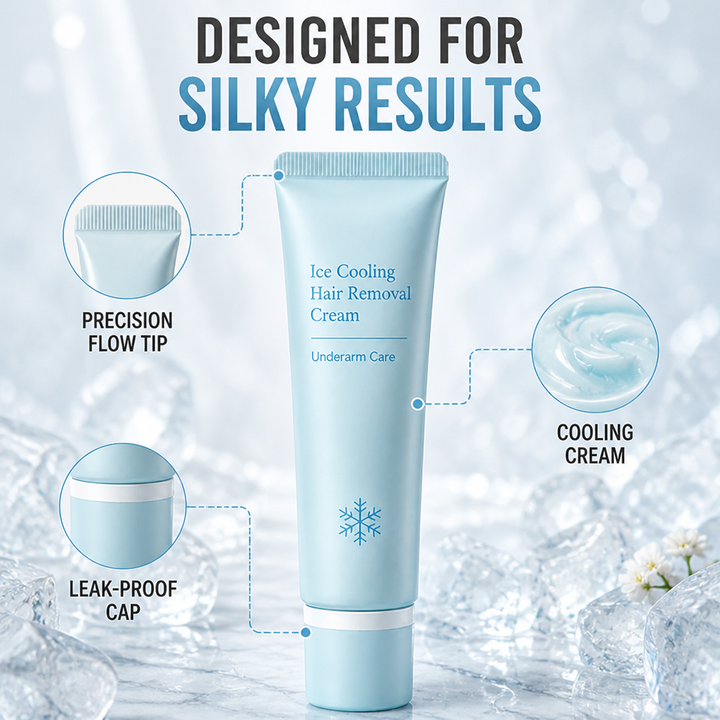 Ice Sensation Hair Removal Cream for Underarms and Bikini Area with Rose and Lavender 3