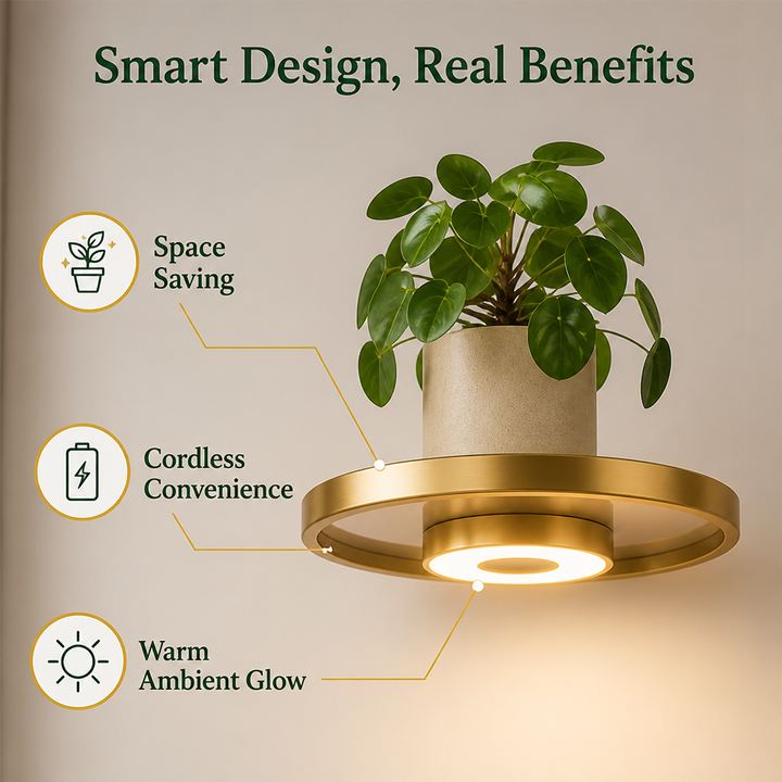 Glow Wall Shelf – Floating LED Display for a Cozy Clutter-Free Look 3