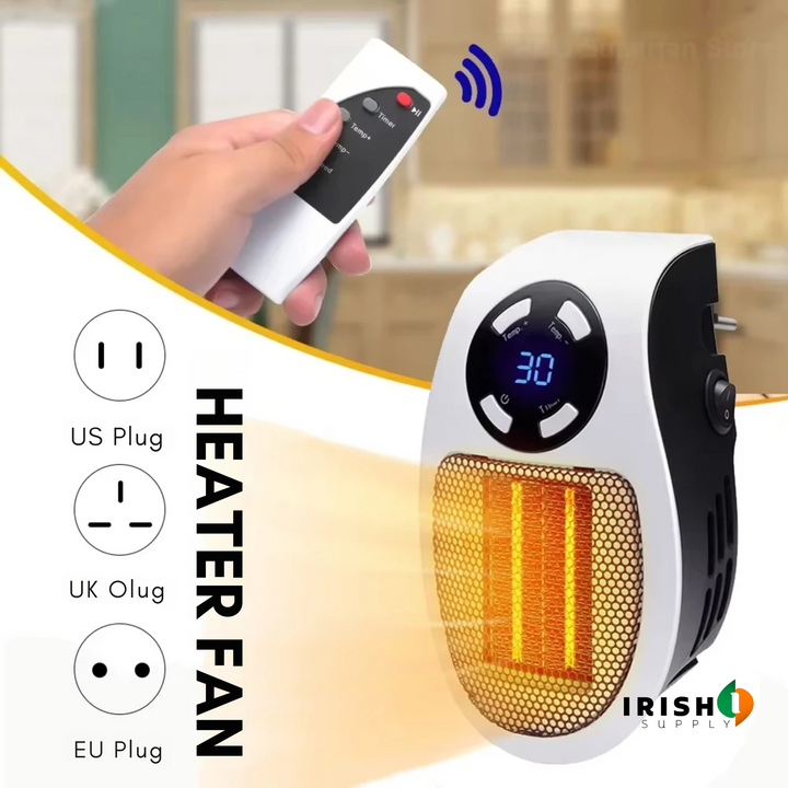 Compact Ceramic Space Heater with Remote, Quiet and Energy Efficient 3