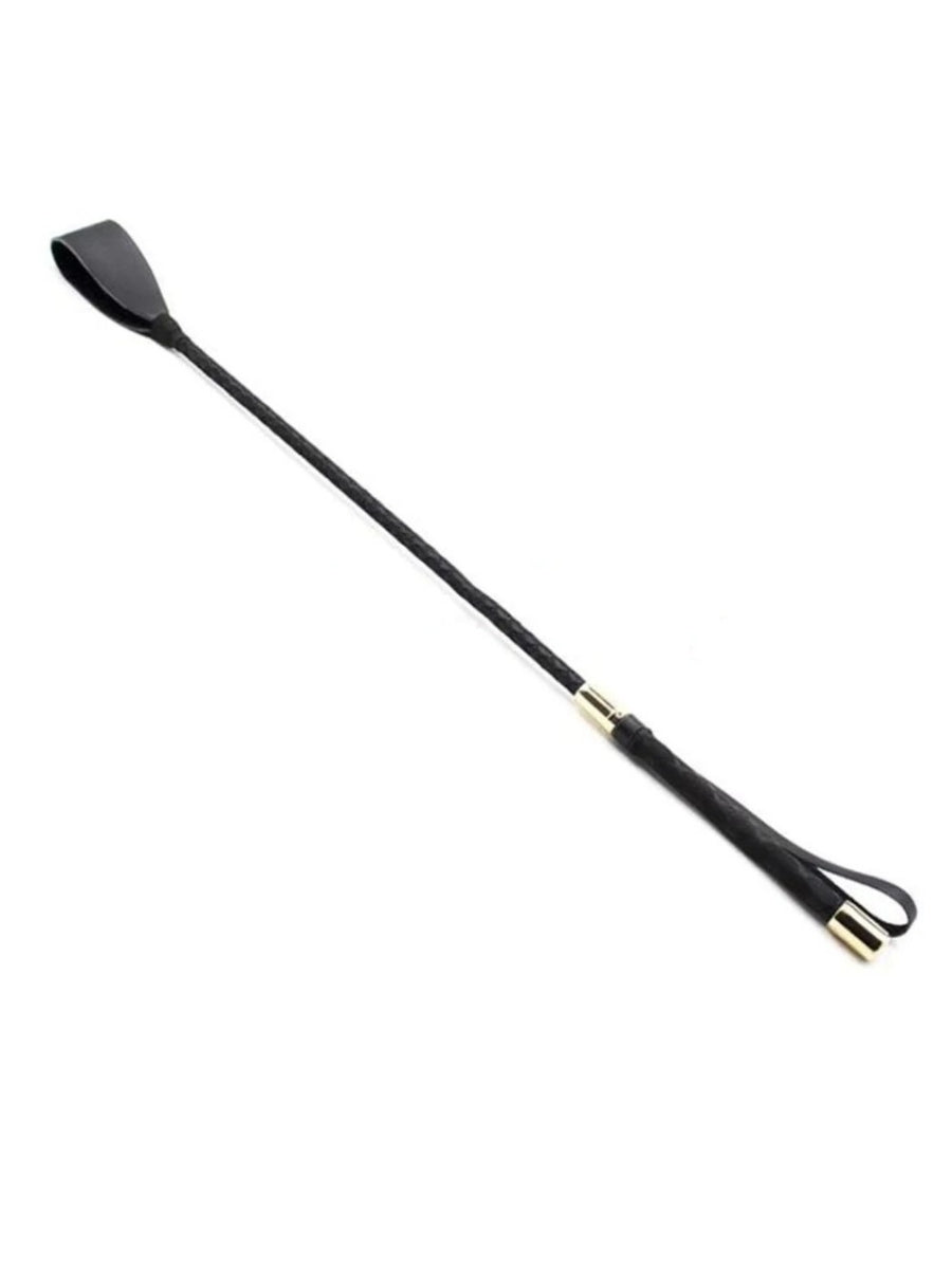 Faux Leather Whip with Gold Hardware, Lightweight and Flexible, 30cm 1