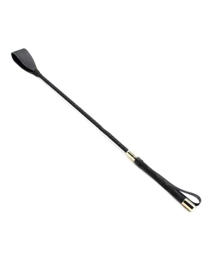Faux Leather Whip with Gold Hardware, Lightweight and Flexible, 30cm 1