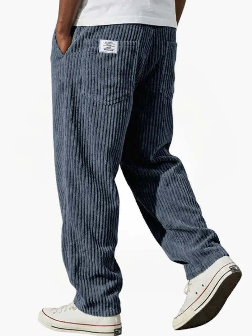 Vintage Corduroy Pants with Relaxed Fit and Drawstring Waist 2