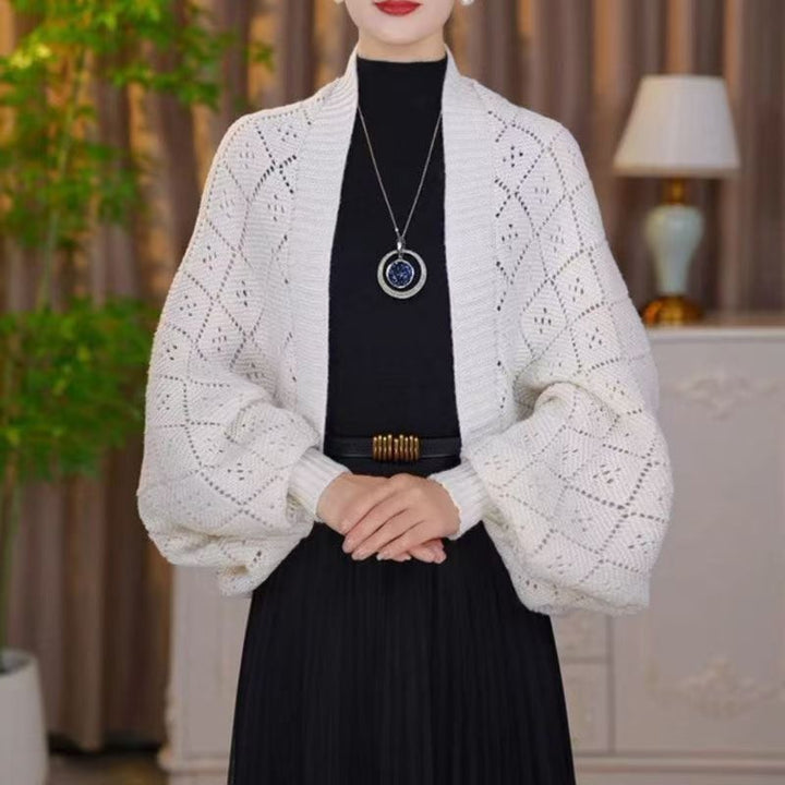 Open-Knit Shawl Cardigan with Wrap and Stole Styling 4