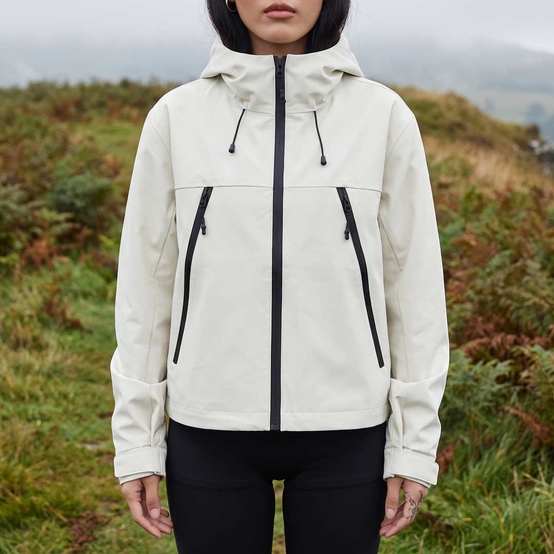 Women's Waterproof Breathable Rain Jacket - Short - Adjustable Hem 1