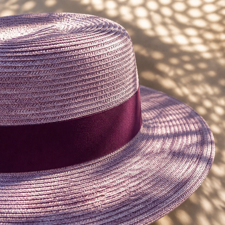 Woven Boater Hat with Flat Wide Brim – Wovena